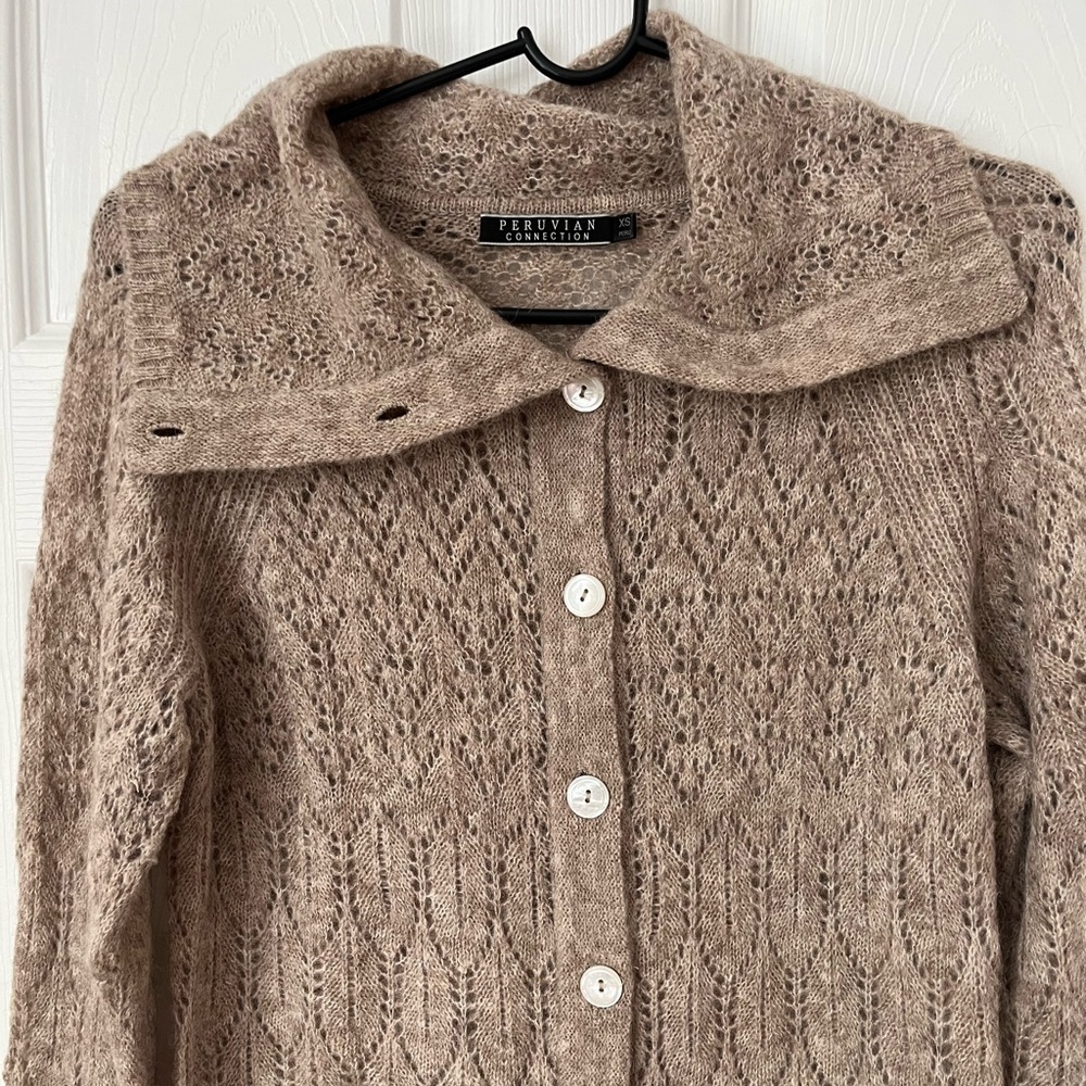 Peruvian Connection Baby Alpaca Campfield Knit Cardigan XS - Picture 4 of 7